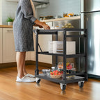 Premium Steel Service Cart 3-In-1 Folding Rolling