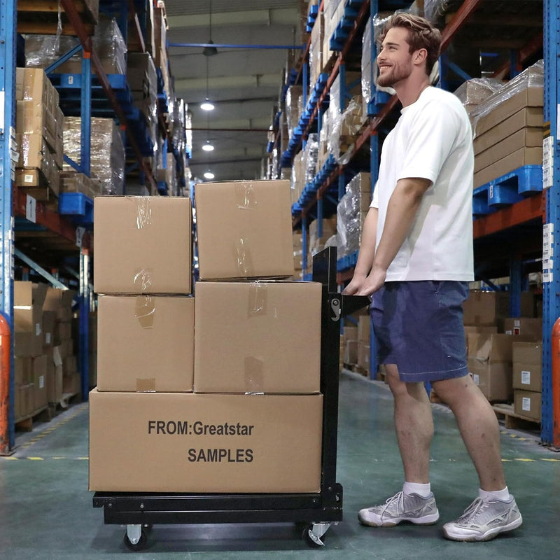 Premium Steel Service Cart 3-In-1 Folding Rolling