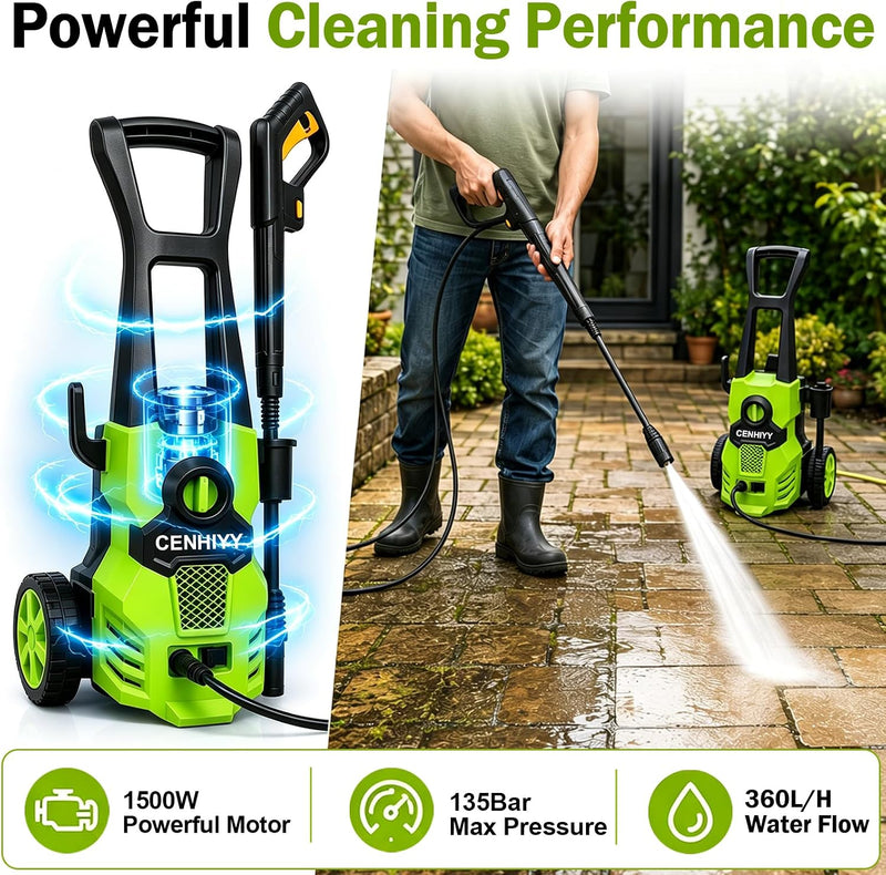 Pressure Washer 1500W 135bar 360L H Jet