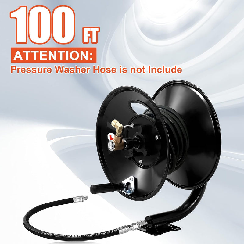 Pressure Washer Hose Reel 100FT X 3 8