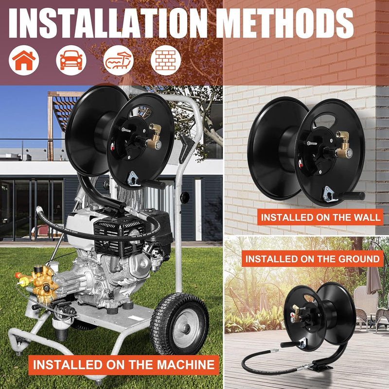 Pressure Washer Hose Reel 100FT X 3 8