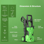 Pressure Washers 1600W Power Jet with 4 Nozzles