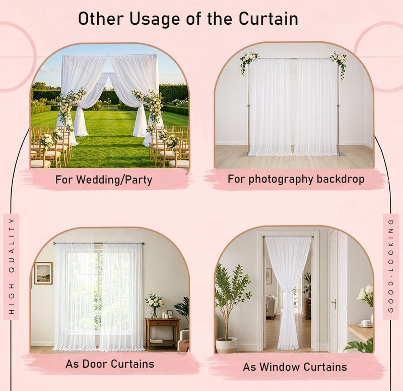 Princess Canopy Bed Curtains Set with Star Light