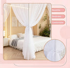 Princess Canopy Bed Curtains Set with Star Light