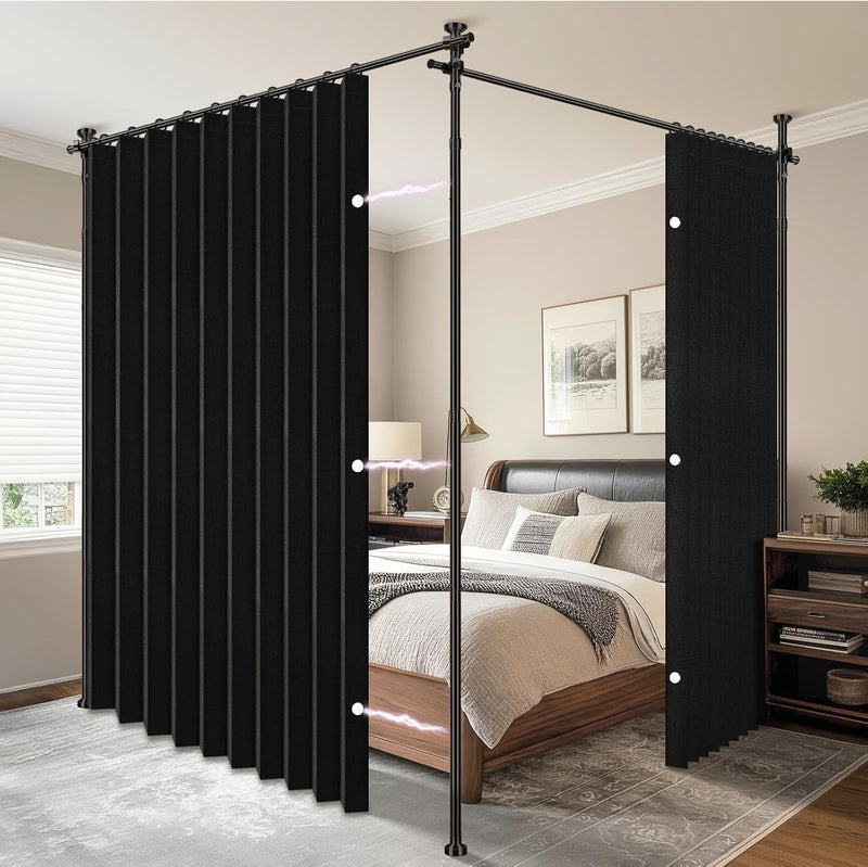 Privacy Curtains for Room Divider with Blackout Soundproof