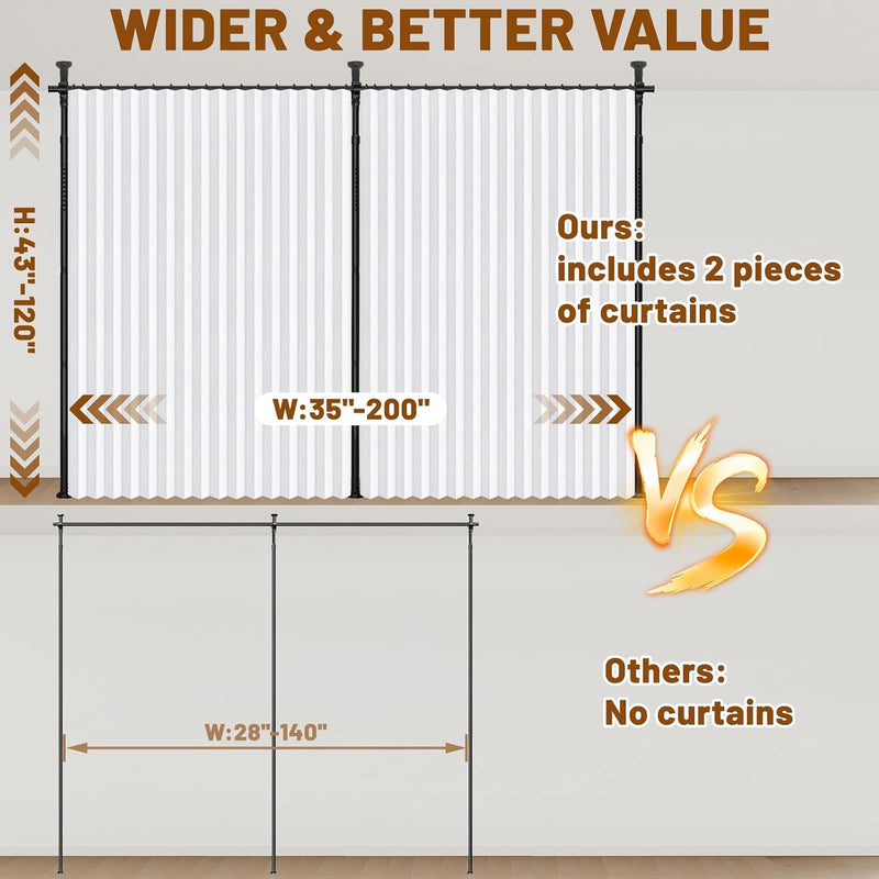 Privacy Curtains for Room Divider with Blackout Soundproof