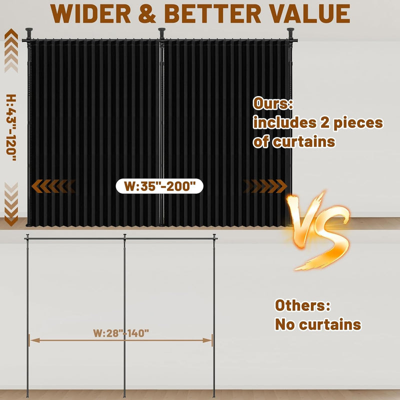 Privacy Curtains for Room Divider with Blackout Soundproof