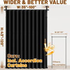 Privacy Curtains for Room Divider with Blackout Soundproof