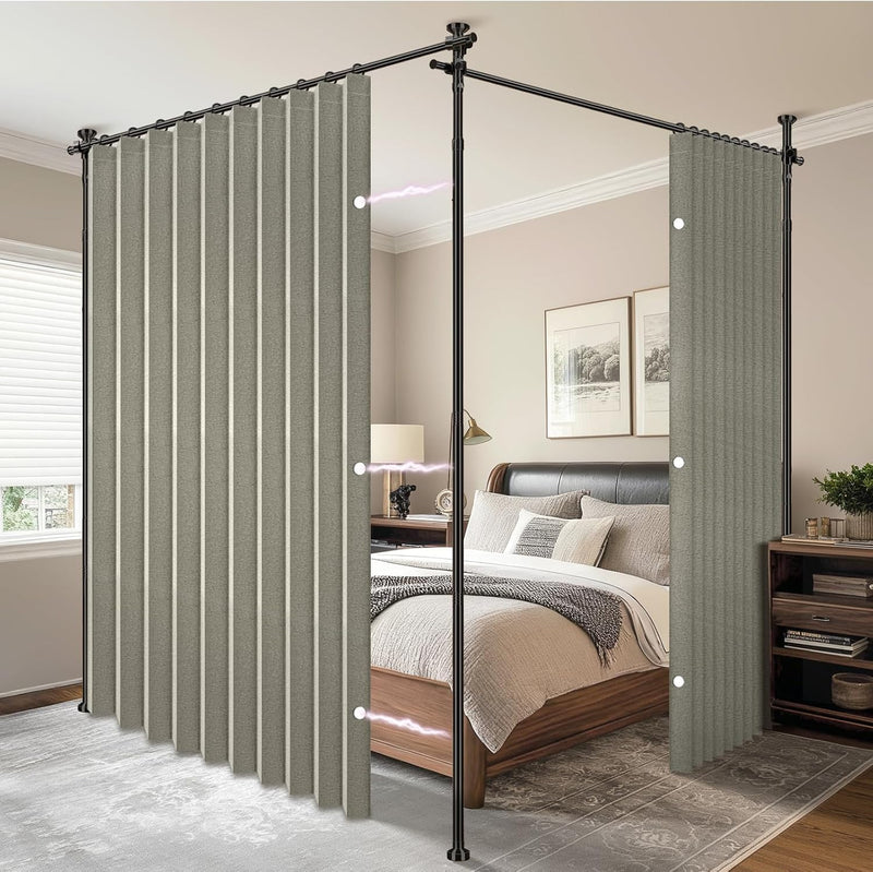 Privacy Curtains for Room Divider with Blackout Soundproof