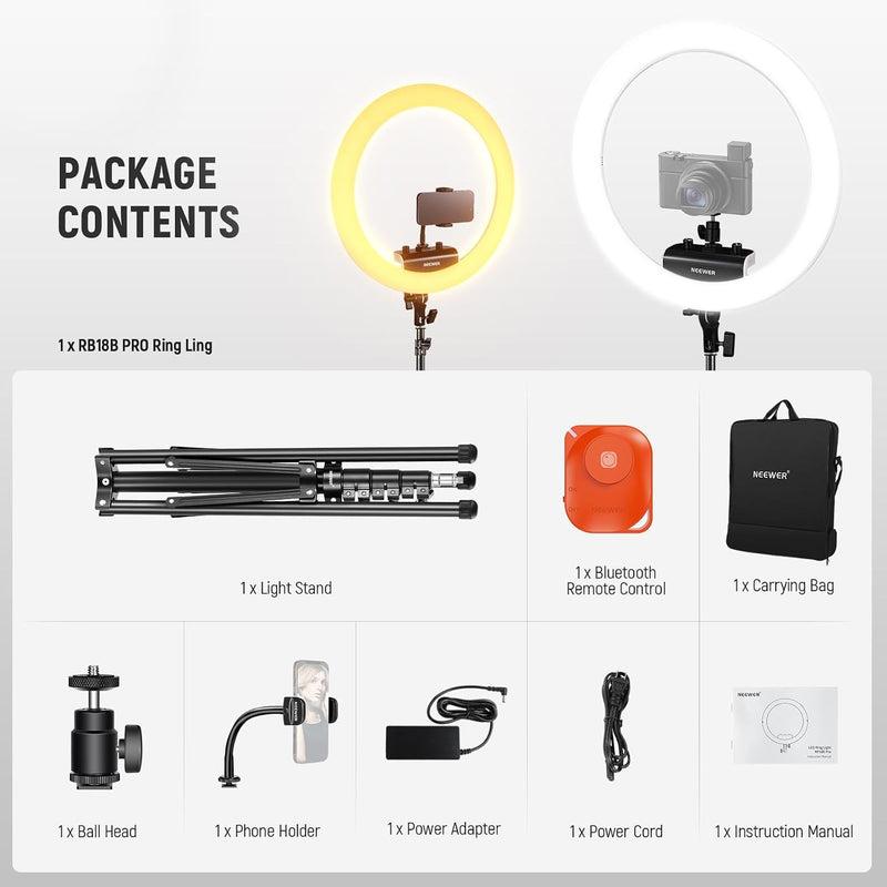 Professional 18 Inch Ring Light with Tripod Stand