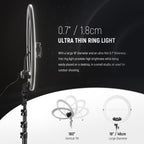 Professional 18 Inch Ring Light with Tripod Stand