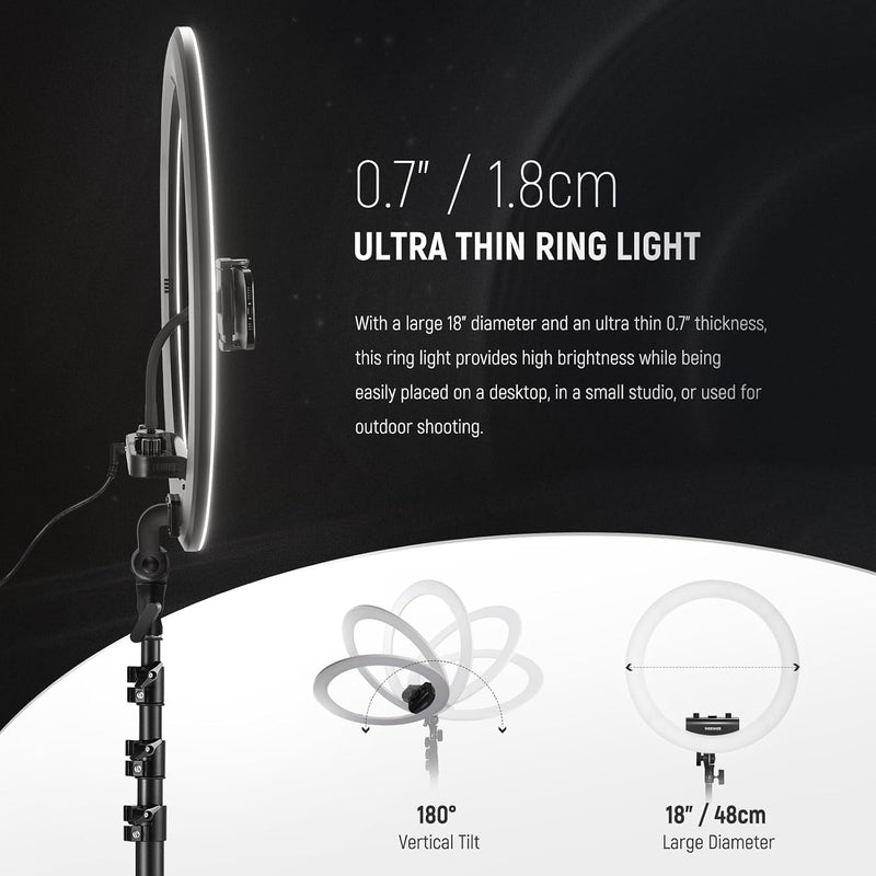 Professional 18 Inch Ring Light with Tripod Stand
