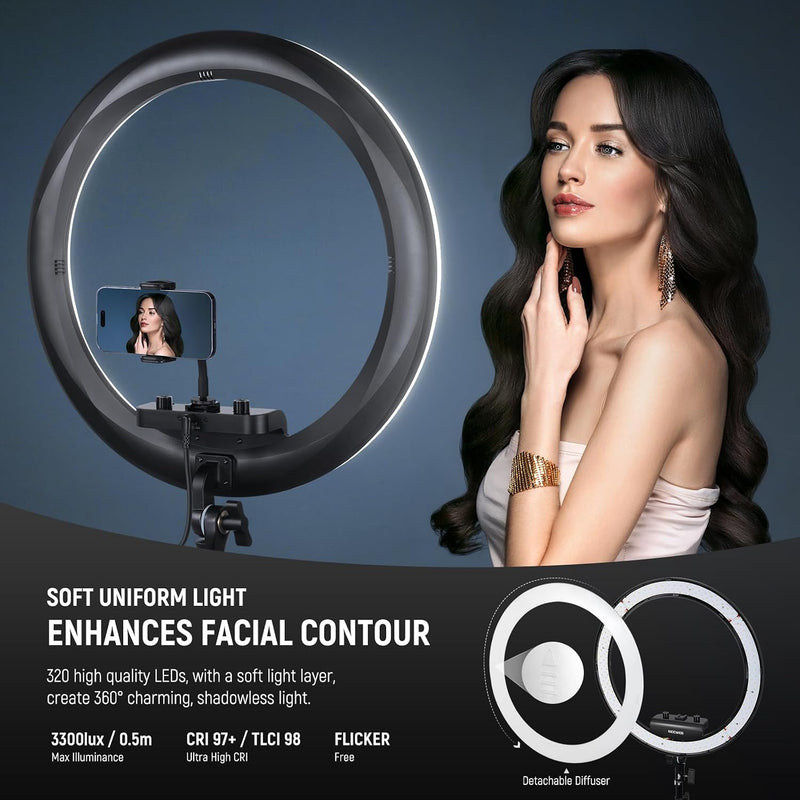 Professional 18 Inch Ring Light with Tripod Stand