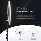 Professional 18 Inch Ring Light with Tripod Stand