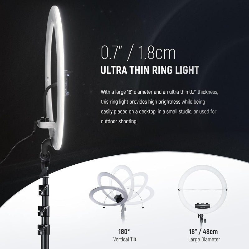 Professional 18 Inch Ring Light with Tripod Stand