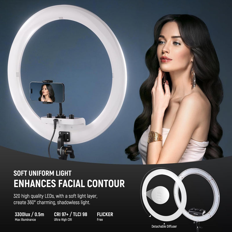 Professional 18 Inch Ring Light with Tripod Stand