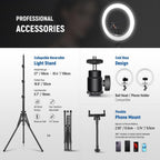 Professional 18 Inch Ring Light with Tripod Stand