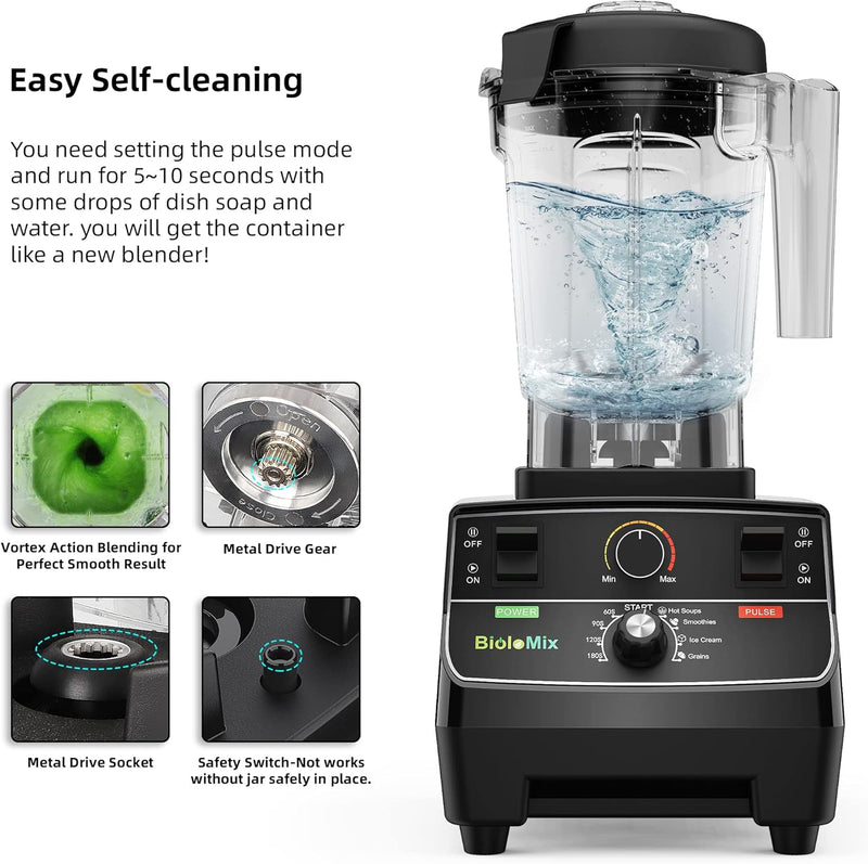 Professional Blender 2200W Smoothie Maker 4 Preset Smart