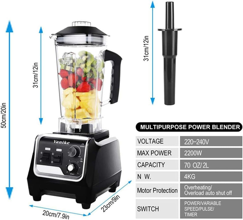 Professional Countertop Blender 2200W High Power Commercial