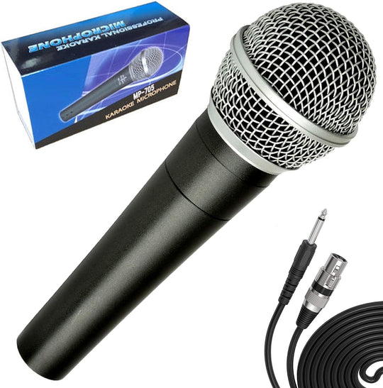 Professional Dynamic Karaoke Vocal Microphone with Cable. Metal