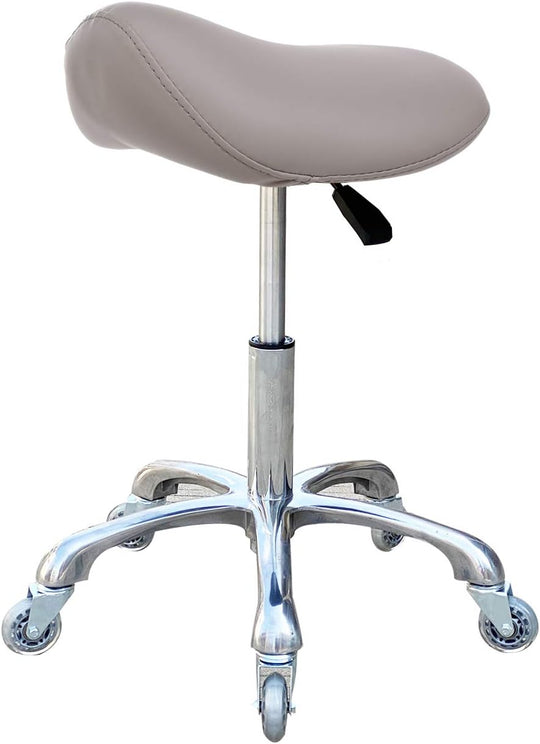 Professional Saddle Stool with Wheels Ergonomic Swivel Height