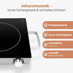 Proficook PC-Ekp Infrared Single Hob Energy-Saving Glass Ceramic