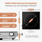Proficook PC-Ekp Infrared Single Hob Energy-Saving Glass Ceramic