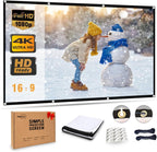 Projector Screen 100 Inch 16:9 HD 4K Wrinkle-Free