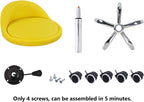 PU Leather Round Rolling Stool with Back Rest
