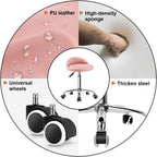 PU Leather Round Rolling Stool with Back Rest