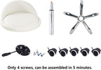 PU Leather Round Rolling Stool with Back Rest