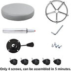PU Leather Round Rolling Stool with Foot Rest