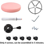 PU Leather Round Rolling Stool with Foot Rest