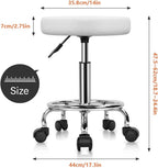 PU Leather Round Rolling Stool with Foot Rest