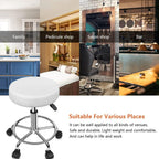 PU Leather Round Rolling Stool with Foot Rest