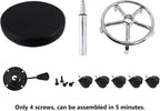PU Leather Round Rolling Stool with Foot Rest