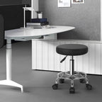 PU Leather Round Rolling Stool with Foot Rest