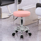 PU Leather Round Rolling Stool with Foot Rest