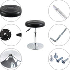 PU Leather Short Round Cushion Spa Stool Height