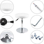 PU Leather Short Round Cushion Spa Stool Height