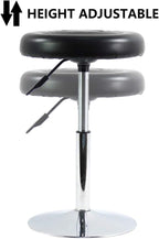 PU Leather Short Round Cushion Spa Stool Height