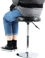PU Leather Short Round Cushion Spa Stool Height
