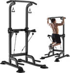 Pull Up Dip Station Stand Power Tower Adjustable