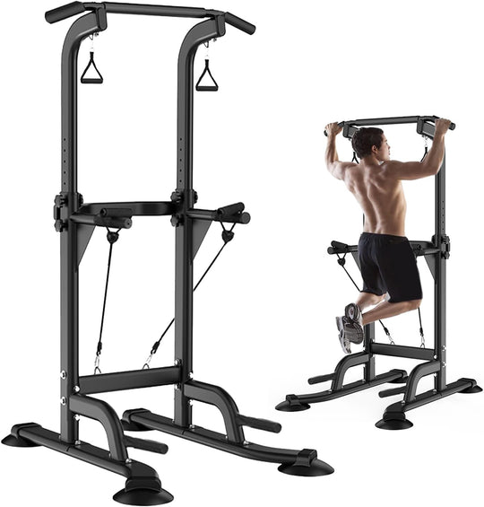 Pull Up Dip Station Stand Power Tower Adjustable