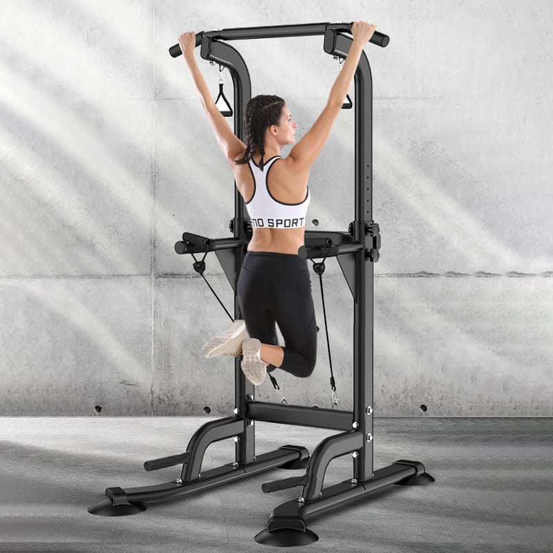 Pull Up Dip Station Stand Power Tower Adjustable