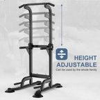 Pull Up Dip Station Stand Power Tower Adjustable