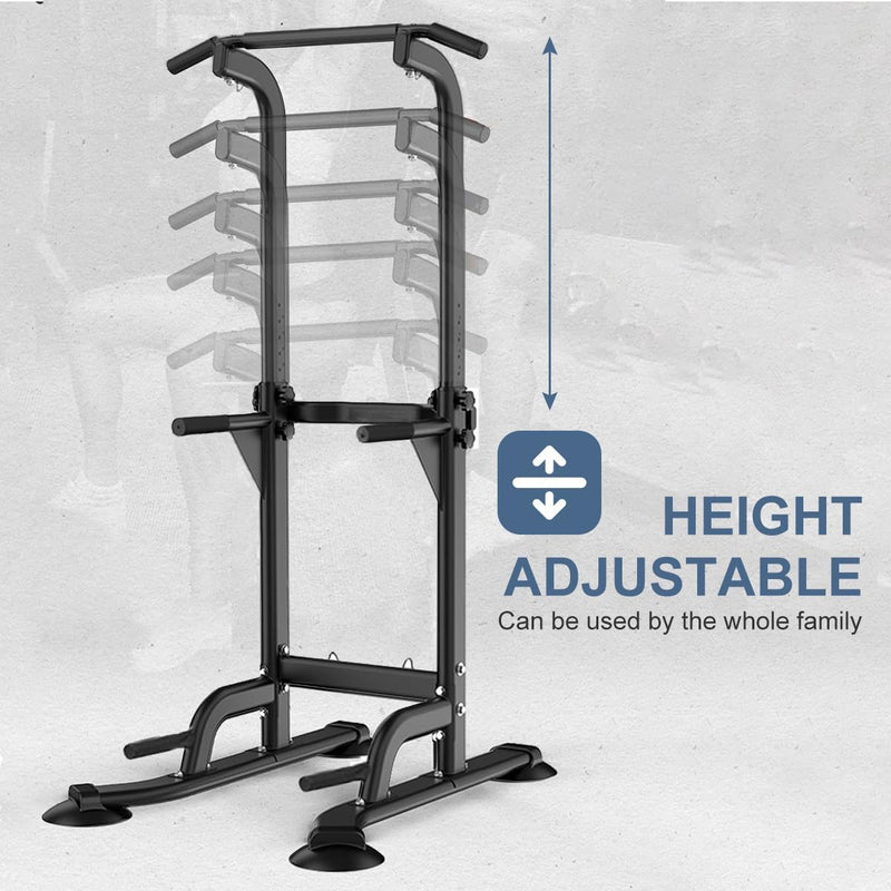 Pull Up Dip Station Stand Power Tower Adjustable