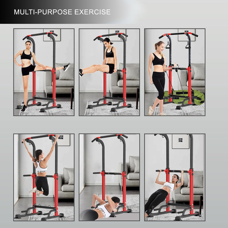 Pull Up Dip Station Stand Power Tower Adjustable