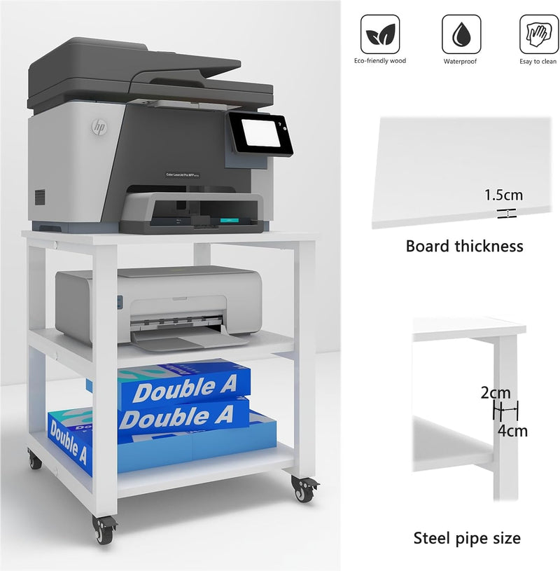 3-Tier Laser Printer Stand with Storage for Home
