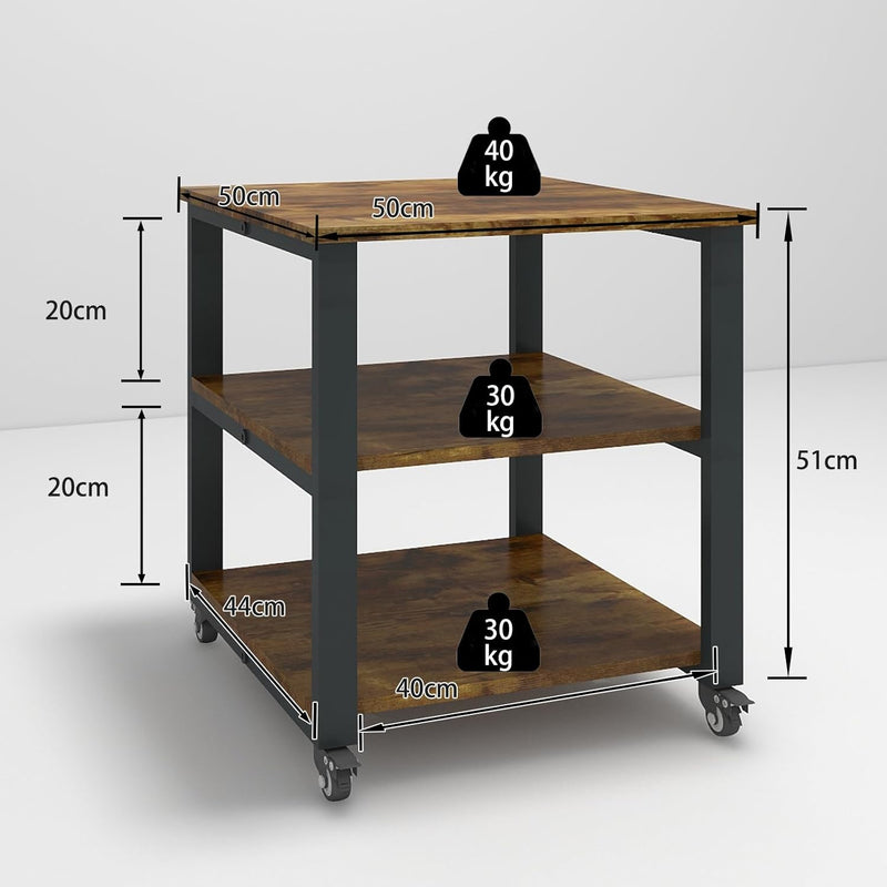 3-Tier Laser Printer Stand with Storage for Home